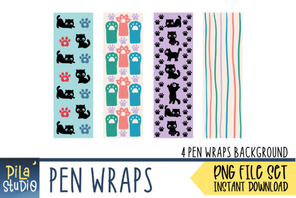 Cat and Paw Pen Wraps PNG File Set Review