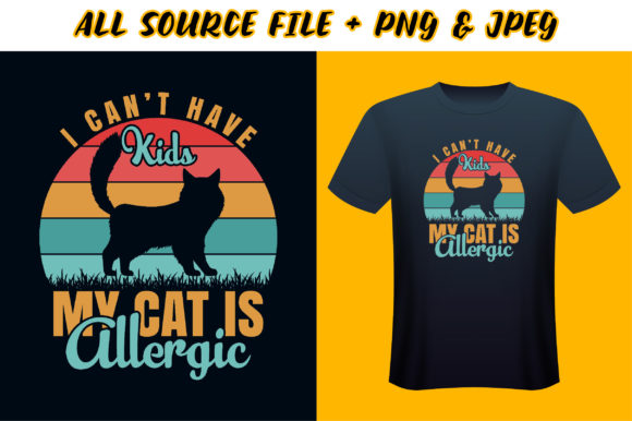 Cat T-Shirt Design for Embroidery Projects