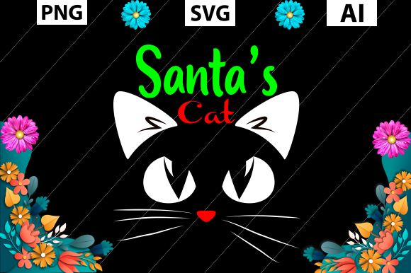 Christmas T Shirt Design Santa's Cat Review