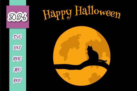 Happy Halloween Cat on Moon Print Cut Review