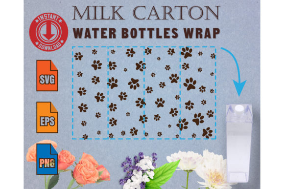 Milk Carton Water Bottles Cat Paw Print Embroidery Review