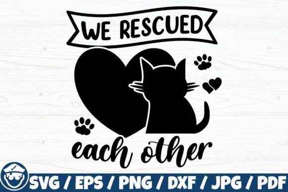 We Rescued Each Other, Rescued Cat Embroidery Design